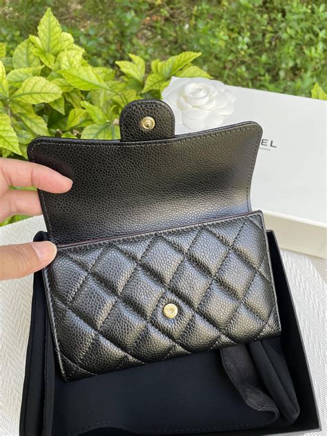 chanel black classic card holder|chanel classic card holder price.